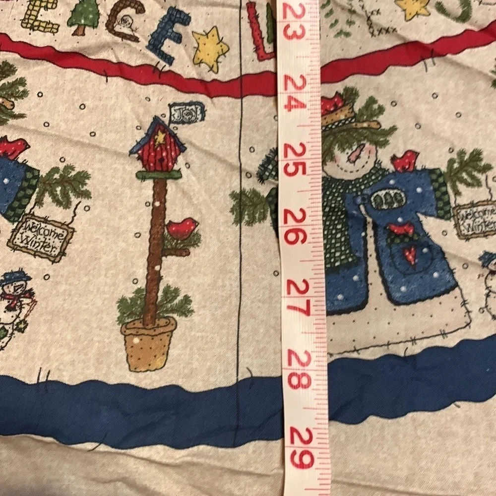 Vintage Peace Love Joy Christmas tree skirt sewing panel New